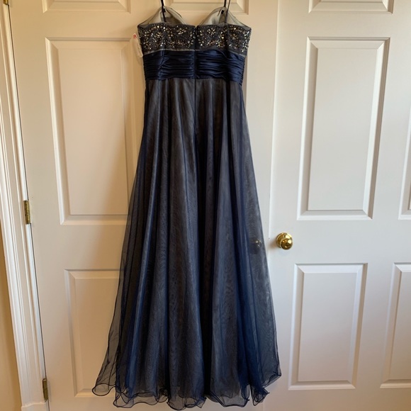 Adrianna Papell Strapless Jeweled Chiffon Gown - Picture 2 of 7